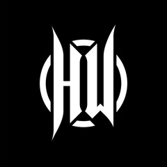 HW Monogram Logo on Black Background
