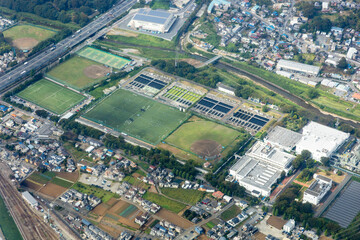 東京都清瀬市の清瀬内山運動公園を空撮
