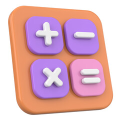 Obraz premium Modern Calculator App Icon. 3D Illustration.