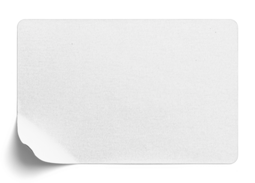 White Sticker with Bottom-Left Corner Peel