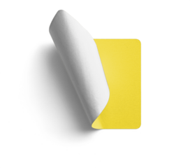 Front-Facing Curl Yellow Sticker