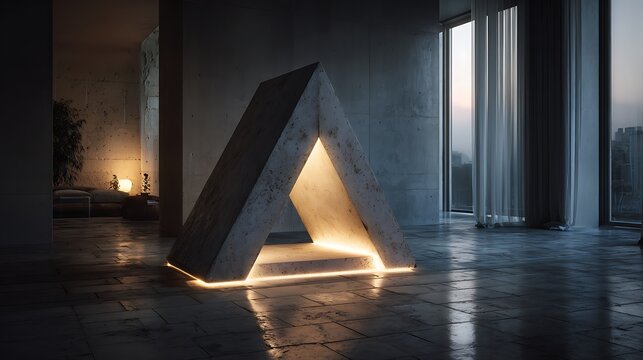 Soft angled backlight forming a gentle triangular highlight across a light grey matte desk surface, creating a modern corporate background with wide blank space for presentations or UI layouts