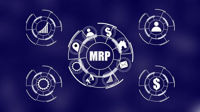 ''MRP'' Return on investment financial growth concept. Business Technology. on investment concept with financial growth and business strategy icon. 4k video