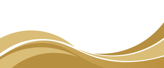 Vector gold line background curve element with white space for text and message design, overlapping layers, vector