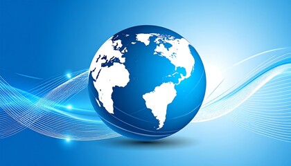 Global Connectivity - A Digital Earth Illustration with Flowing Data Streams.