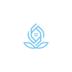 beauty home and leaves nature logo icon vector template