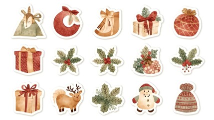 set of  icons of Christmas 