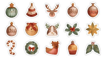 set of  icons of Christmas 