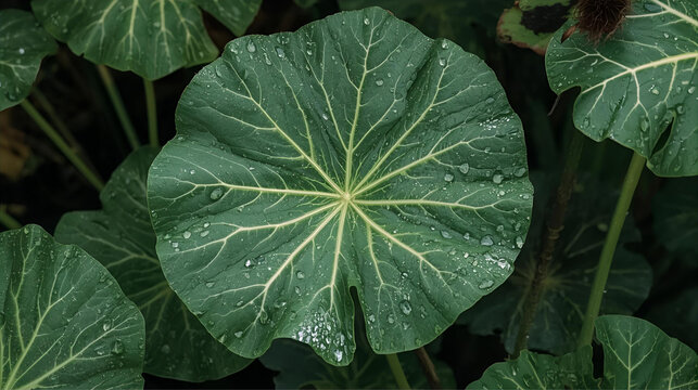 Taro leaves, a type of tuber that grows wild and abundantly in Indonesian soil, never get wet even when exposed to water.