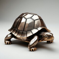 Golden tortoise sculpture symbolizing longevity and protection