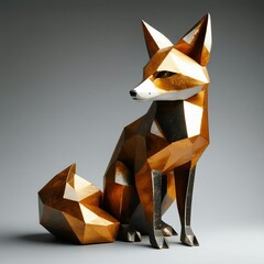 Golden fox sculpture symbolizing wisdom and protection