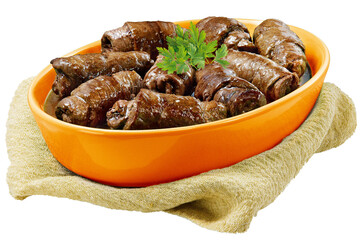 bandeja com bife à rolê isolado em fundo transparente