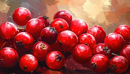 Vibrant cluster of fresh red berries on a natural background.