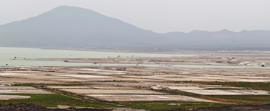 View at salt lake Afdera in Ethiopia