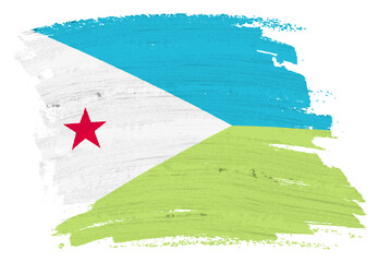 Djibouti flag background paint splash brushstroke