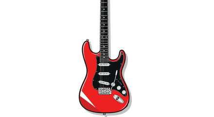 Vibrant red electric guitar illustration ready for your rock and roll designs, perfect for music posters, album art, and band promotions!