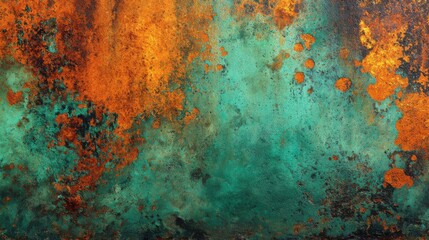 Oxidized copper texture with green patina and rust.