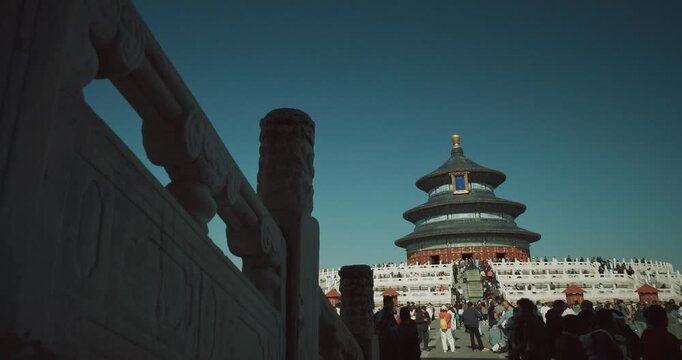 Unique Perspective of Temple of Heaven from Stone Railing