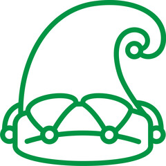 elf hat line icon illustration