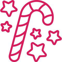 candy cane line icon