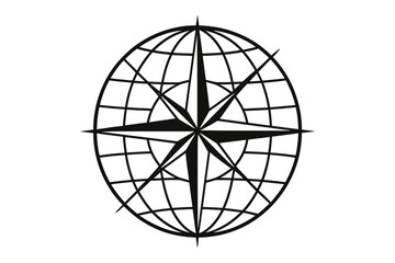 Compass design featuring a globe with directional points for navigation and exploration