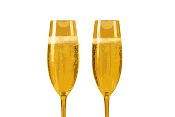Celebrate special occasions with sparkling beverages in elegant glasses filled with golden bubbles