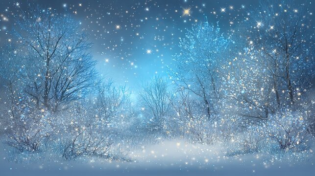 A winter snow scene, a pine forest covered in snow, snowflakes falling gently, a winter wonderland shrouded in mist, a peaceful snowy landscape, with soft snowfall creating a magical winter backdrop.