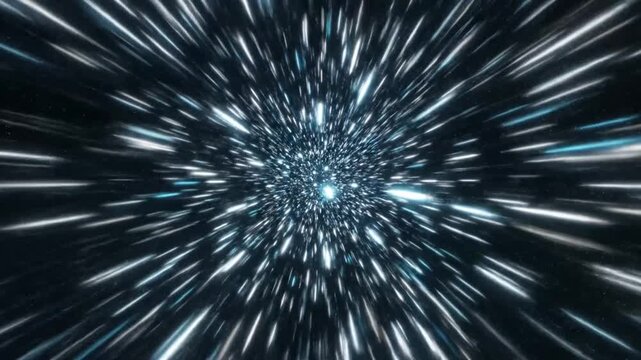 Hyperspace burst of light streaks towards singularity