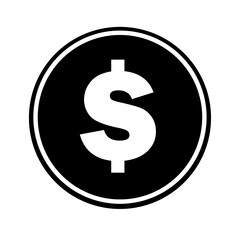 Dollar Coin Vector Illustration &ndash; Shiny Money Icon, Currency Symbol, Finance and Economy Concept