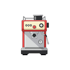 Stylish red espresso machine rendering for professional gourmet coffee creation at home or cafe use
