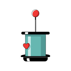Whimsical love tower illustration with cheerful design elements and simple playful aesthetic