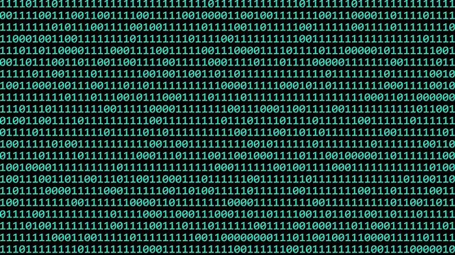Dynamic digital binary code grid animation seamlessly flowing with abstract technology concepts