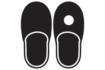 Beach flip flops icon  black silhouette vector
