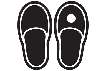 Beach flip flops icon  black silhouette vector
