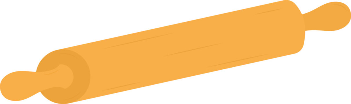 wooden rolling pin, orange, kitchen tool clip art preview