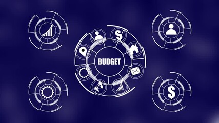 ''BUDGET'' Return on investment financial growth concept. Business Technology. on investment concept with financial growth and business strategy icon. 4k video - Powered by Adobe