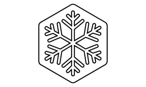 Snowflake icon in hexagon shape design element background vector illustration black line