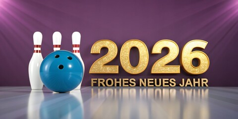 Bowling 2026 New Year Celebration frohes neues jahr