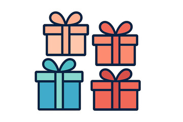 Colorful gift boxes stacked in a festive arrangement for celebrations or special occasions