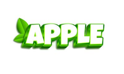 Apple text on transparent background