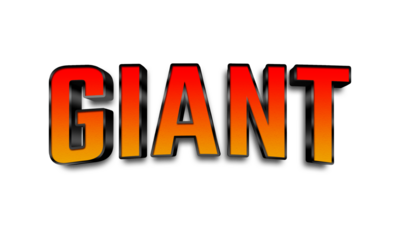 Giant text on transparent background