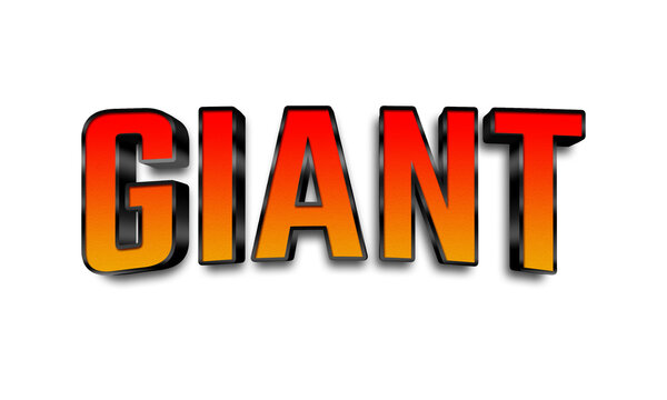 Giant text on transparent background