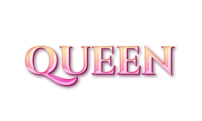 Queen text on transparent background