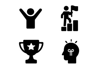 Fototapeta premium Celebration of success through achievement and motivation symbols in a modern design