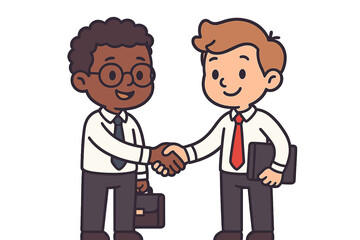 Business partners shaking hands in an office setting to symbolize cooperation and agreement