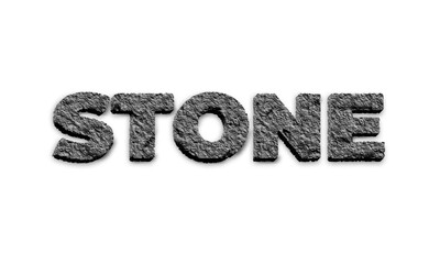 Stone text on transparent background