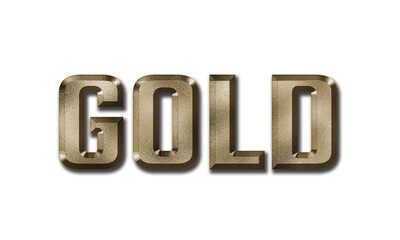 Gold text on transparent background