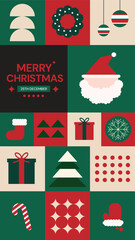 Story Template with Modern Flat Design Merry Christmas 