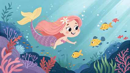  Cute Little Mermaid With