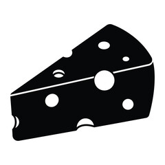 Solid cheese slice silhouette icon for burger menu and culinary UI design